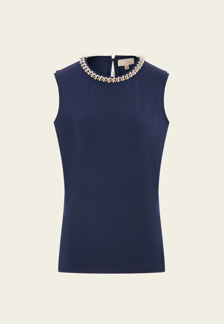 Embellished Chain-detail Sleeveless top