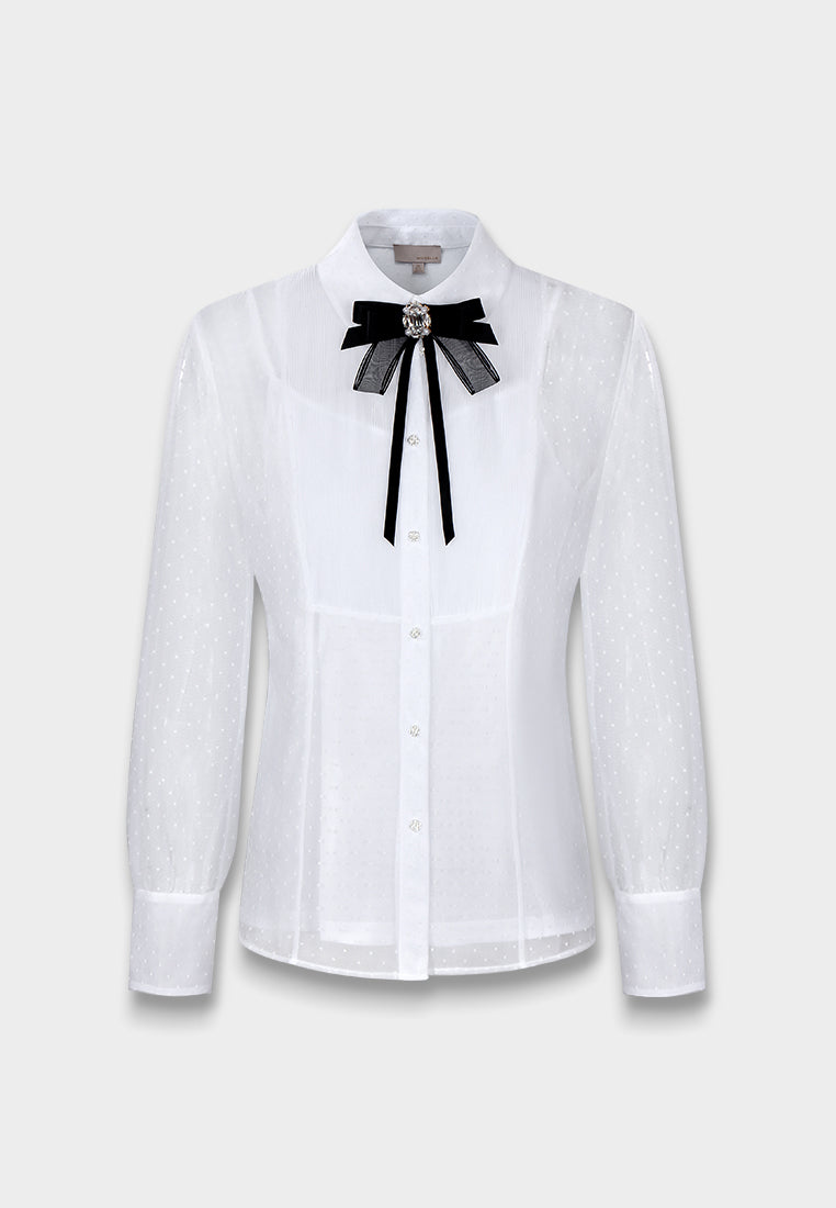 Ornate Ribbon Polka Blouse