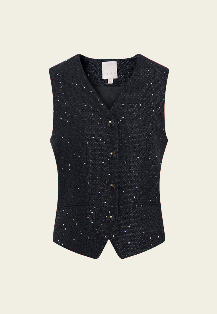 Rivière Embellished Button Vest
