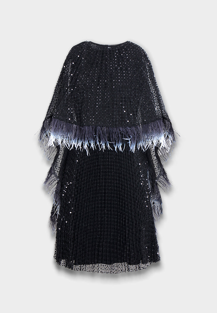 Noir Plumage Sequin Dress
