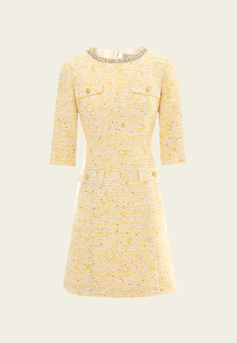 Crystal-detail Embellished Slim-fit Dress