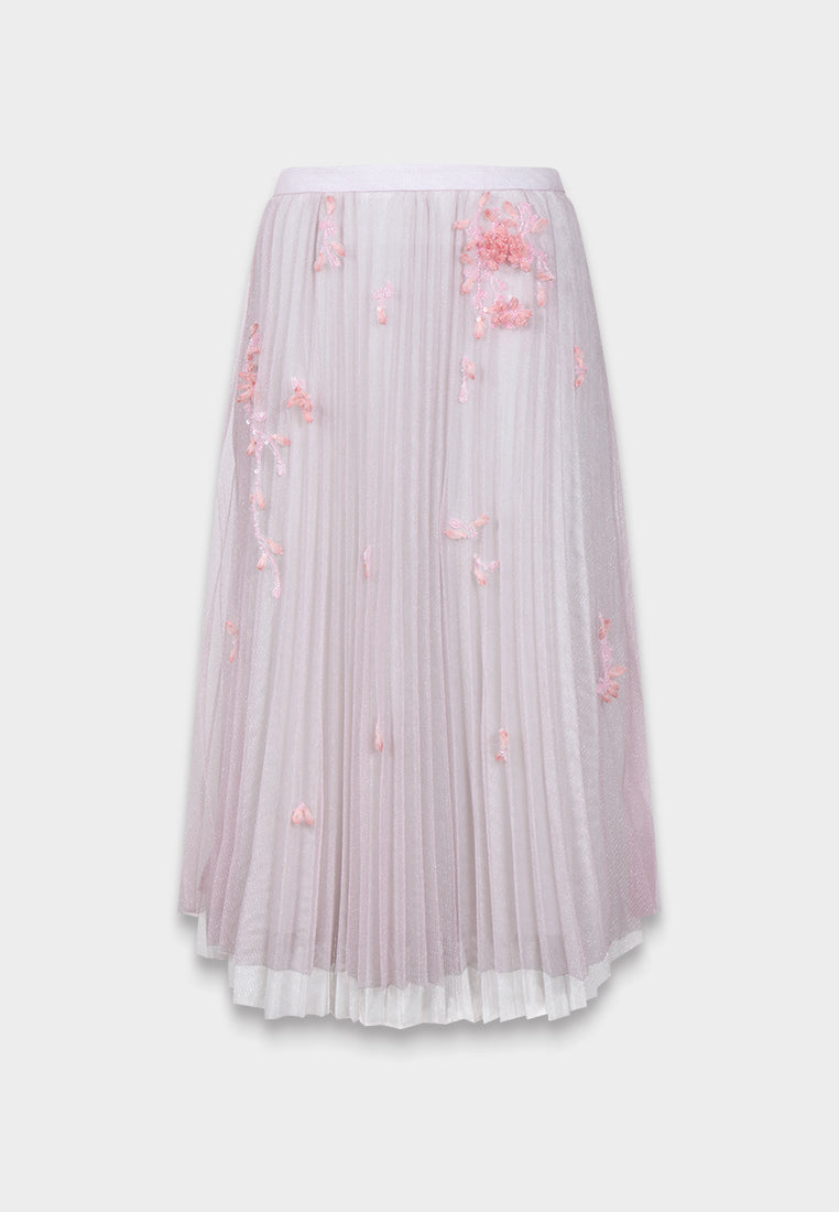 Blush Bloom Pleated Skirt
