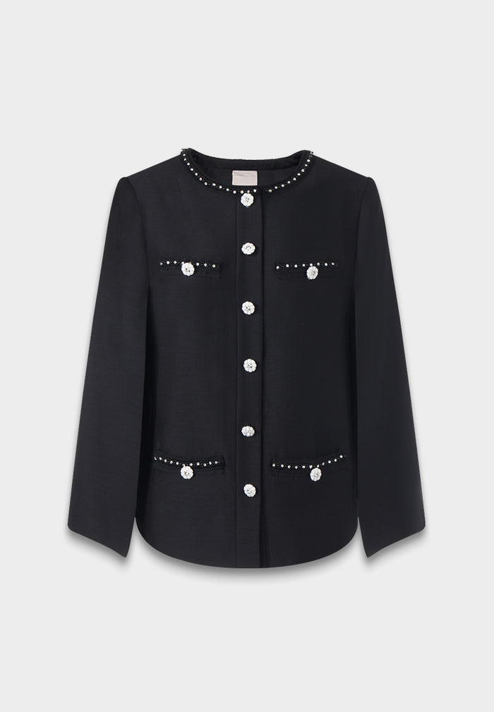 Midnight Elegance Pearl Jacket