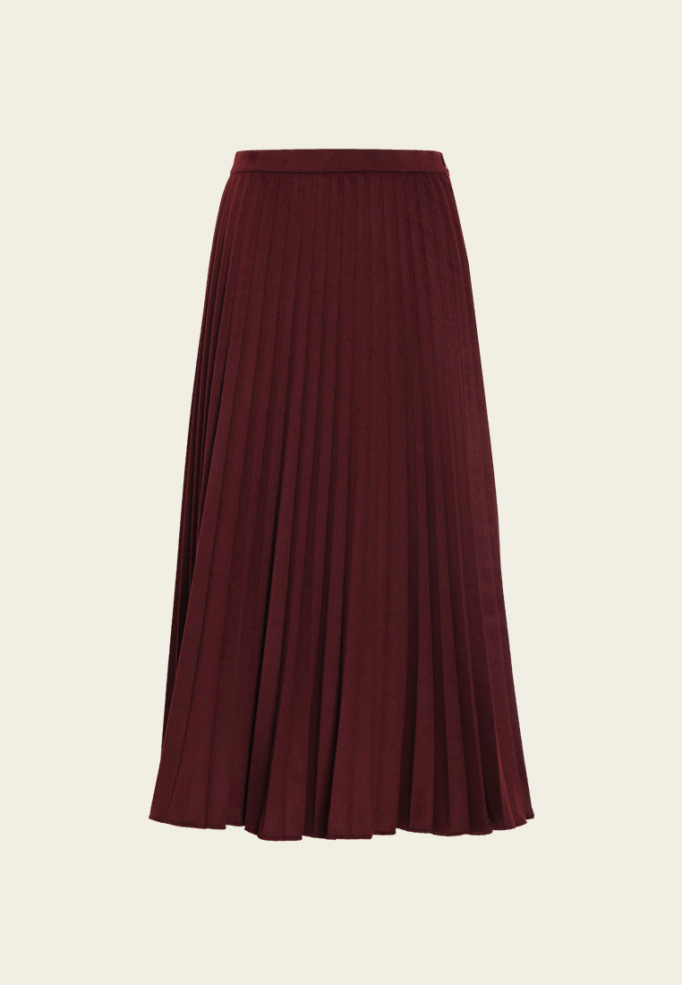 Plissé Noir Midi Skirt