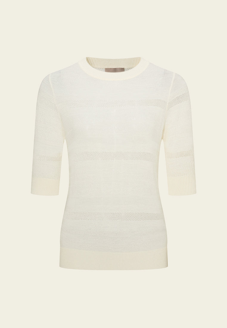 Stripped Knitted Slim-fit Top