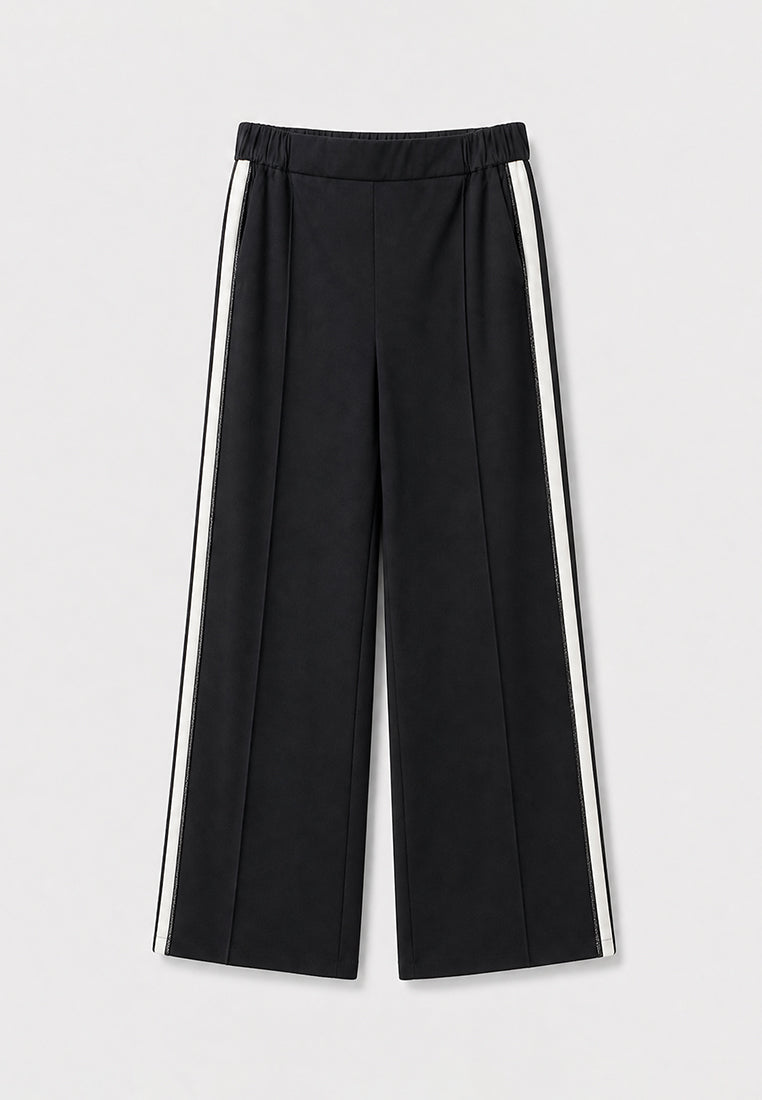 Noir Sportif Élégance Pants