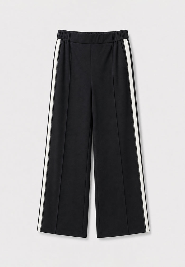 Noir Sportif Élégance Pants