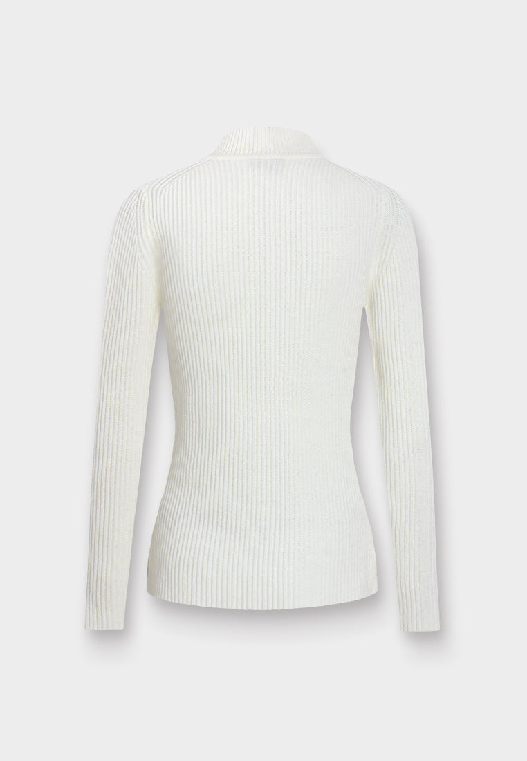 Broderie Fleurie Ribbed Knit Top