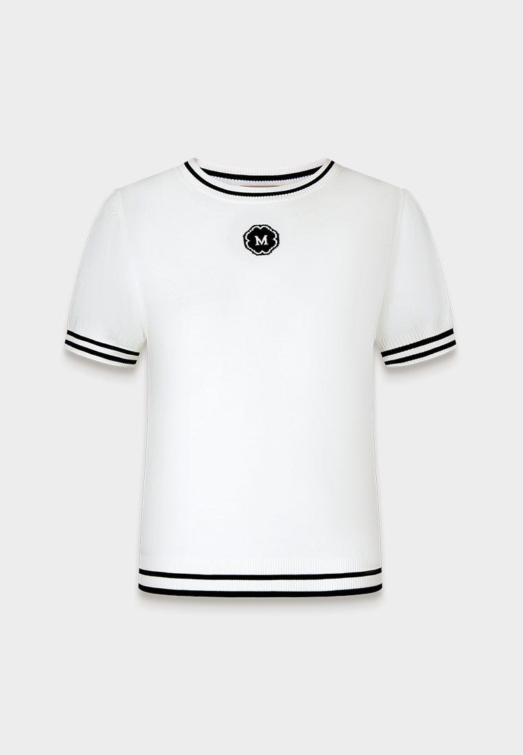 Signature Emblem Ribbed Top