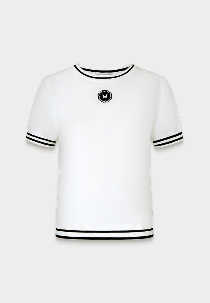 Signature Emblem Ribbed Top