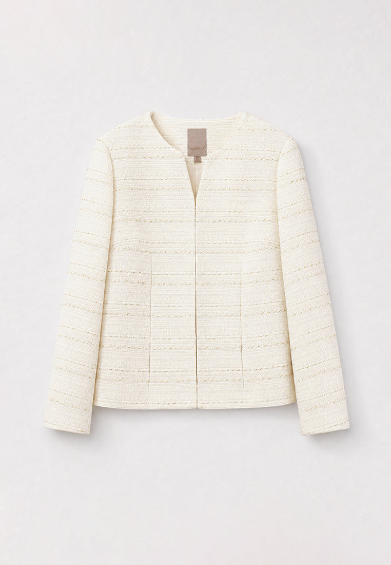 Crème Tweed Rayure Jacket