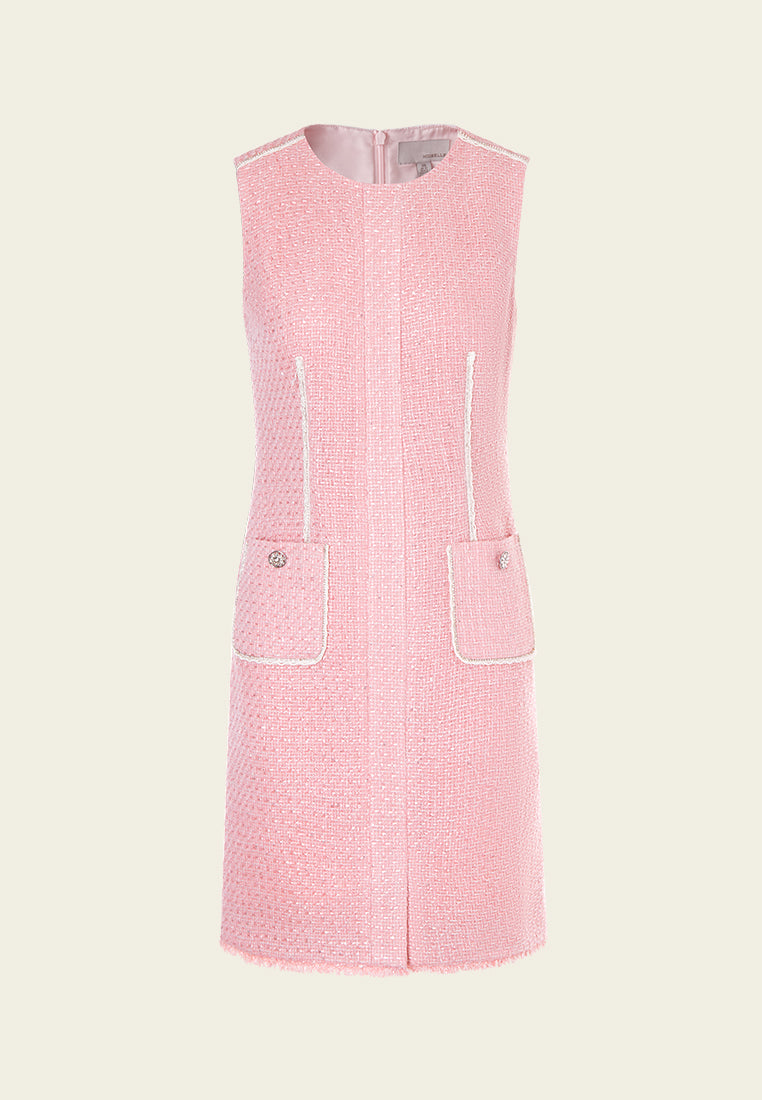 Lady Patch-pocket Sleeveless Dress