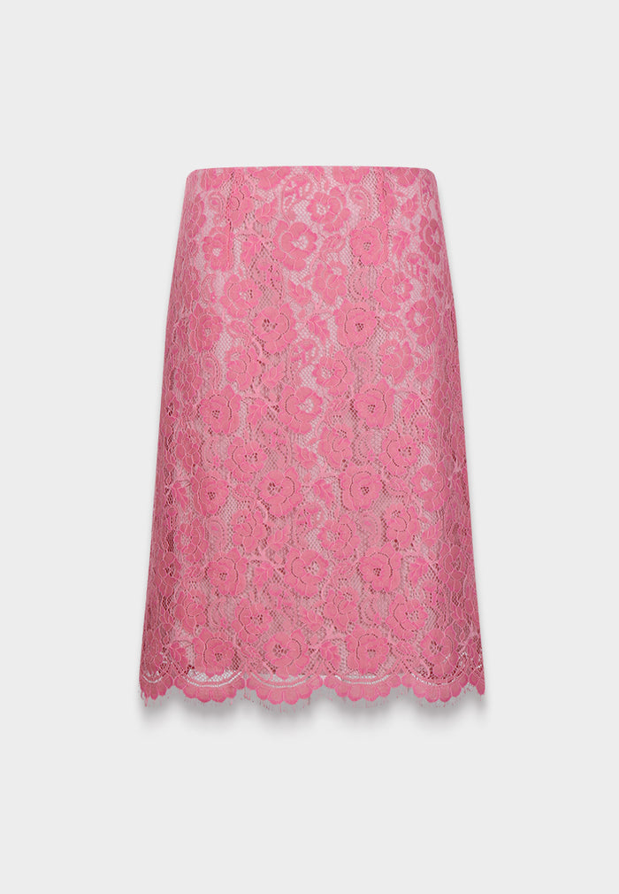 Blush Elegance Lace Skirt