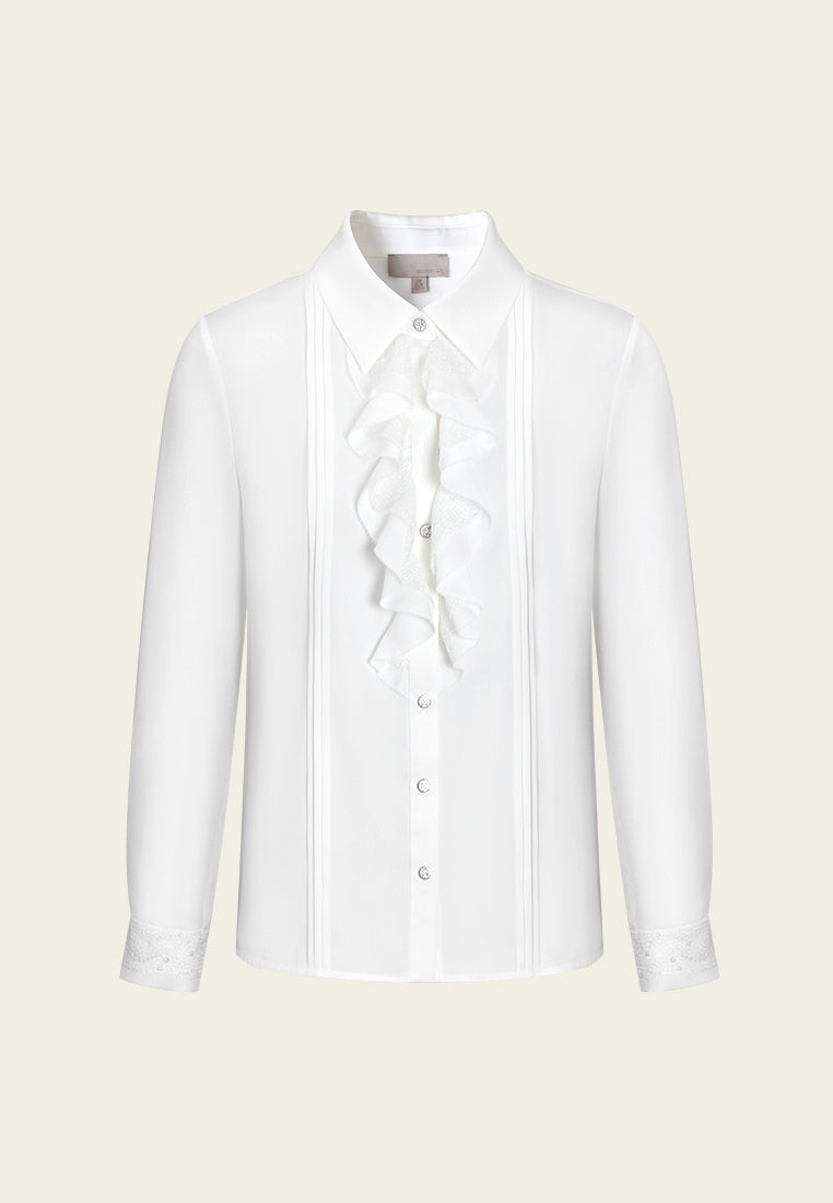 Fleur Lace Cuff Buttoned Shirt