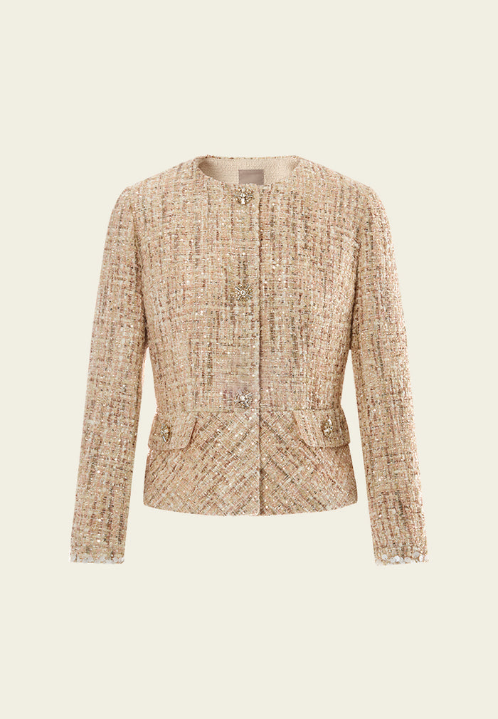Flap-pocket Lurex Tweed Jacket