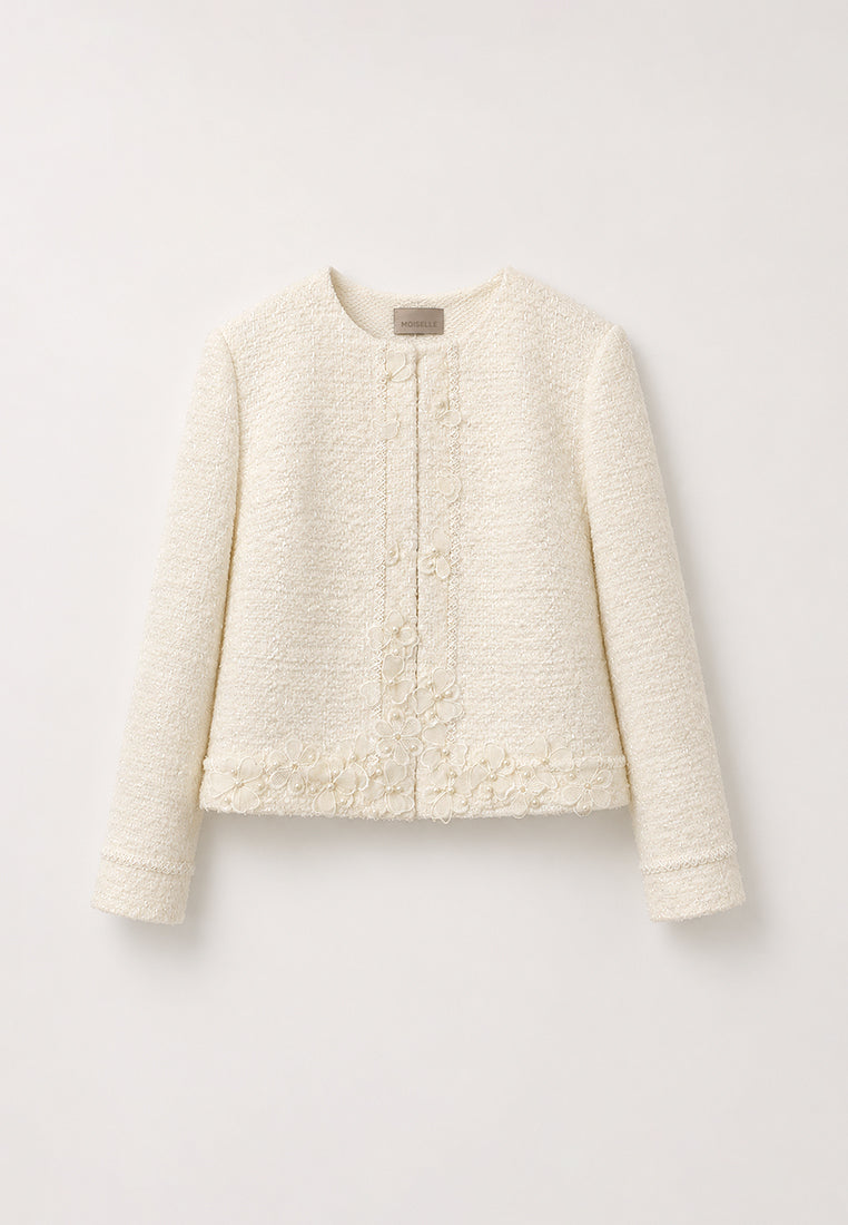 Blanc Fleur Perlé Tweed Jacket