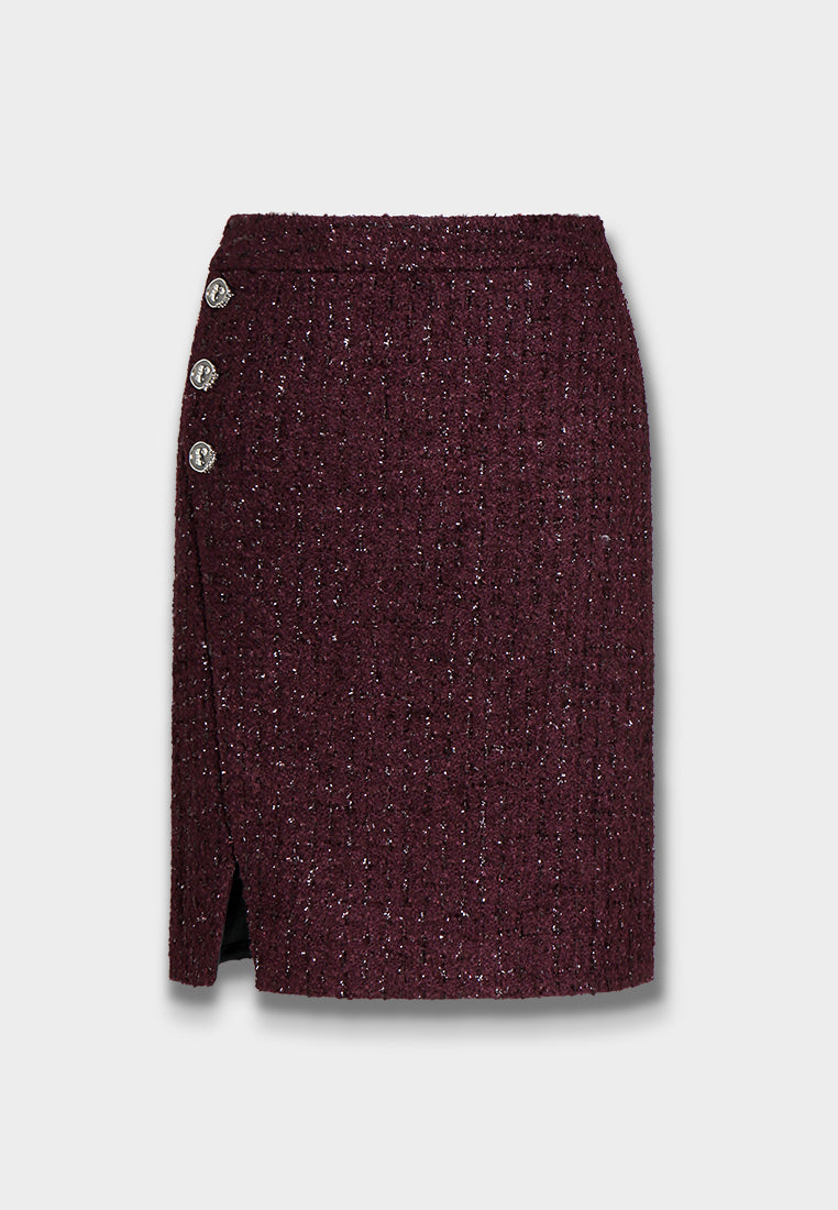 Bordeaux ??clat Wrap Skirt