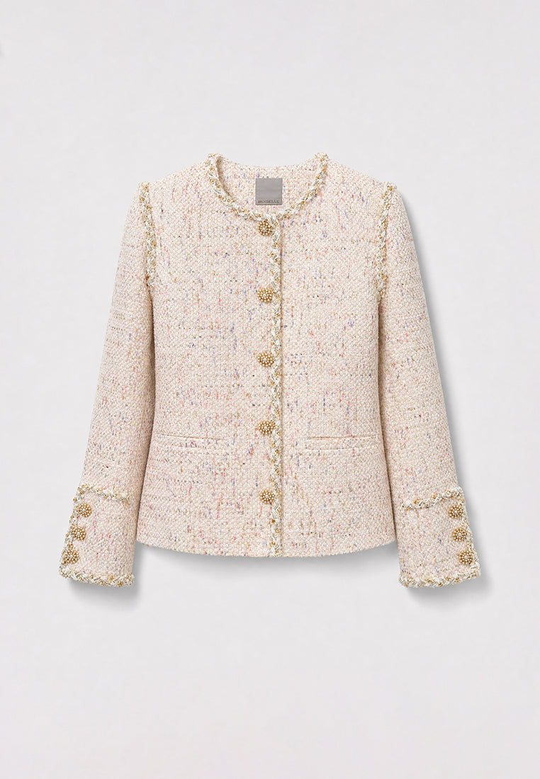 Crème Tweed Doré Tresse Jacket