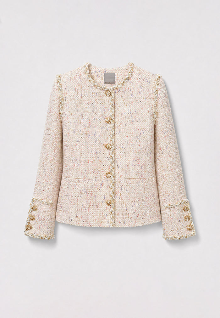 Crème Tweed Doré Tresse Jacket