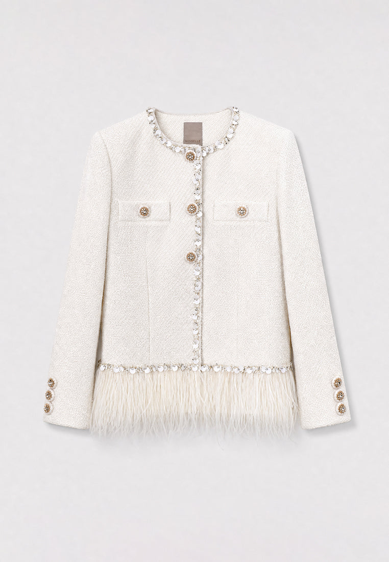 Crème Tweed Bijou Plume Jacket