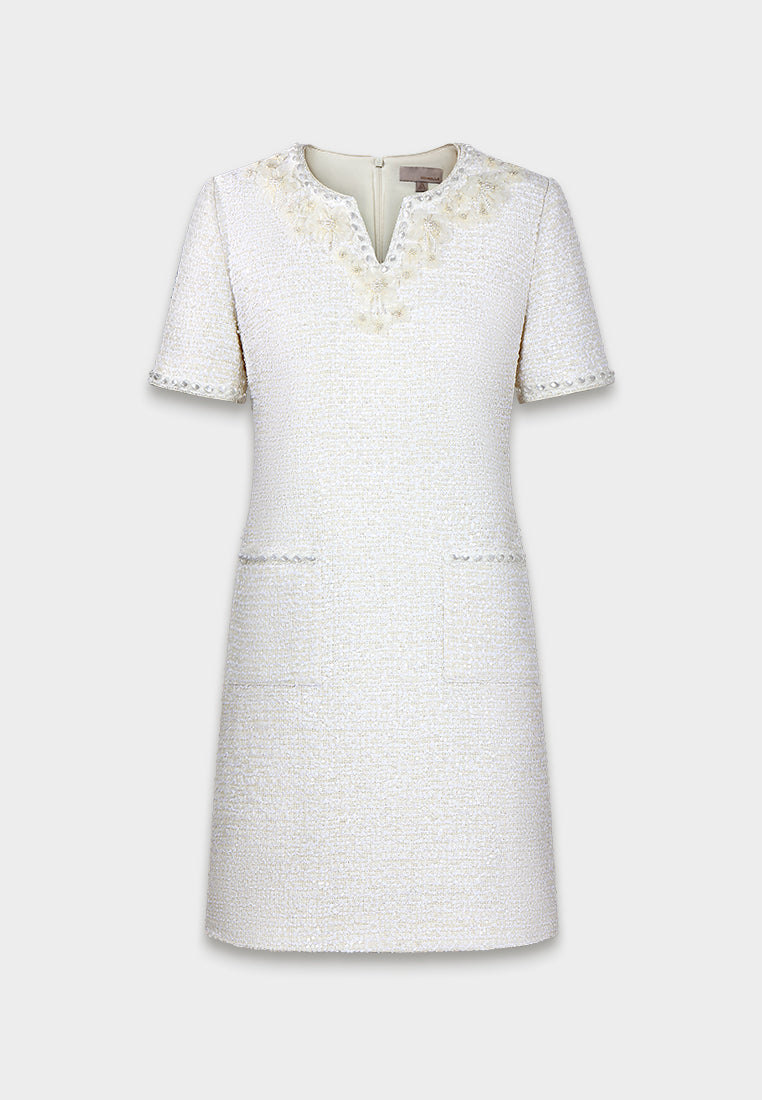 Ivory Elegance Embellished Dress