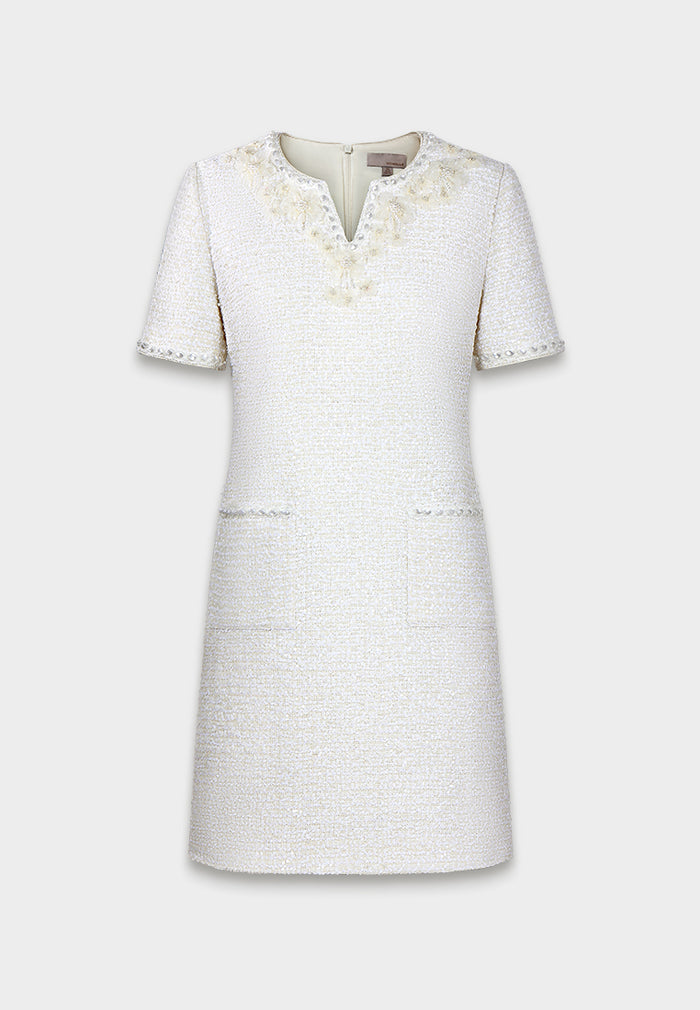 Ivory Elegance Embellished Dress