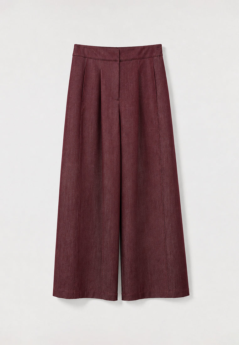 Rouge Crêpe Plissé Culottes