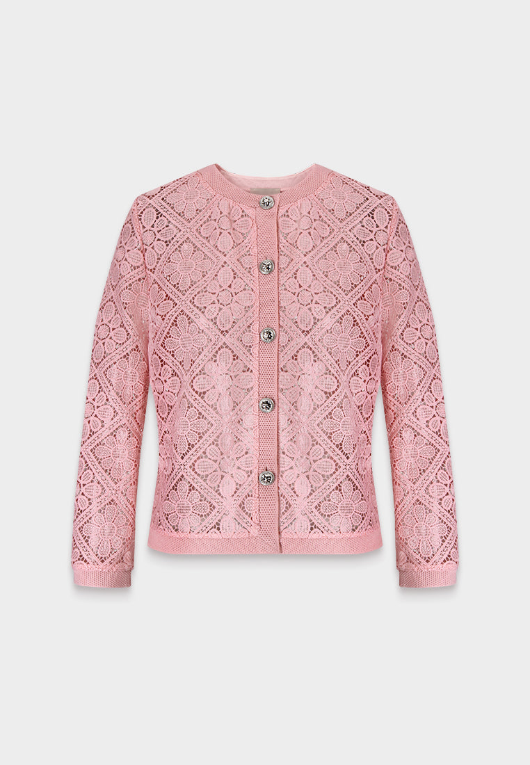 Rosé Dentelle Jardin Cardigan