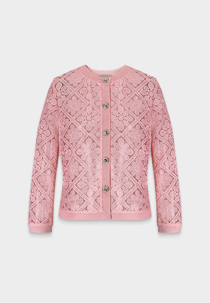 Rosé Dentelle Jardin Cardigan