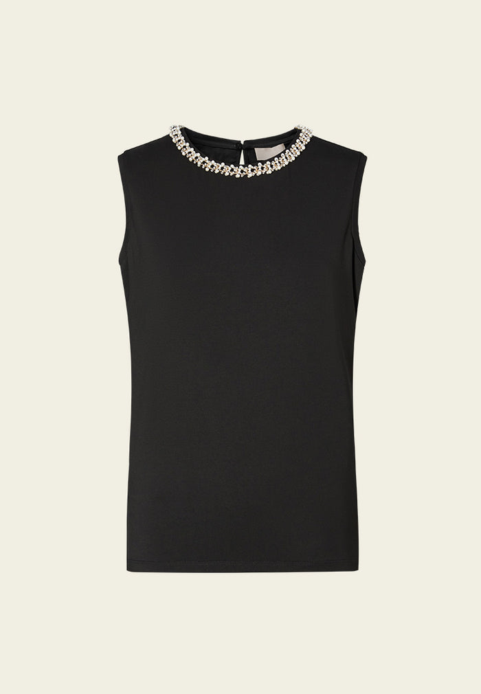 Embellished Chain-detail Sleeveless top