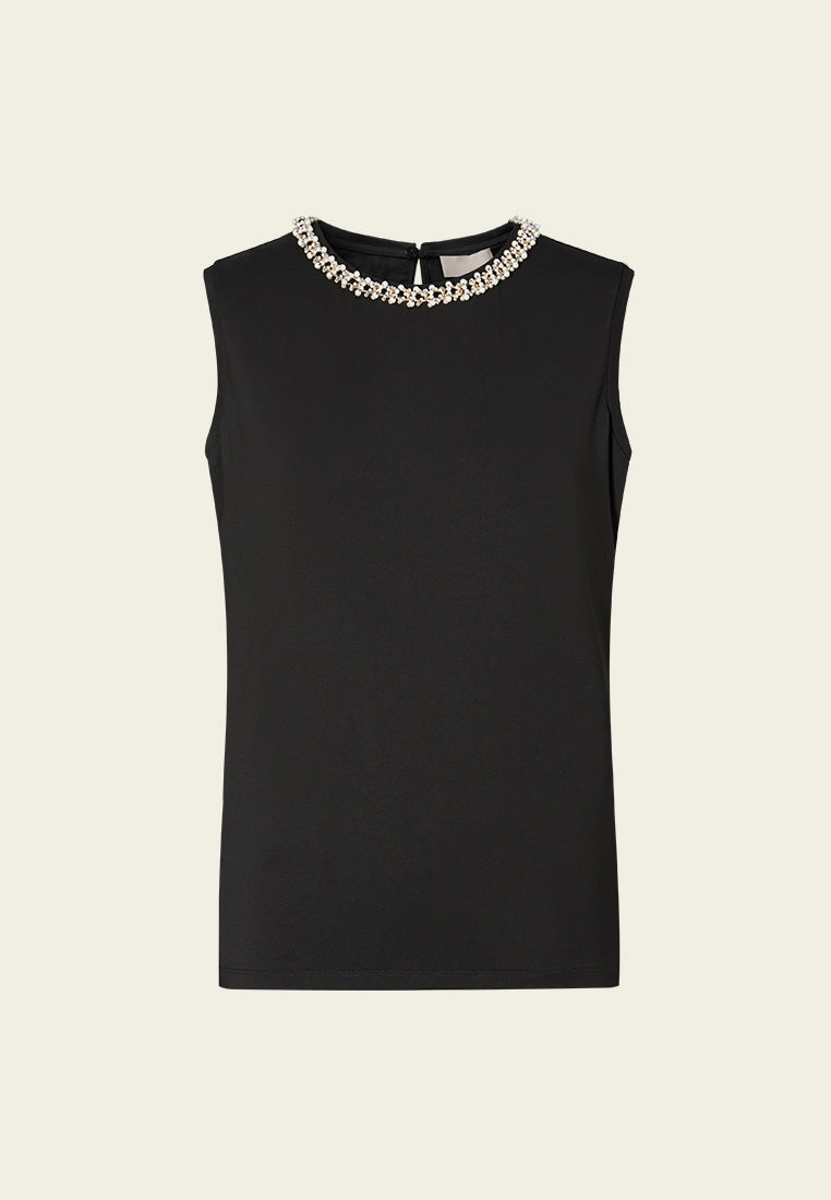 Embellished Chain-detail Sleeveless top