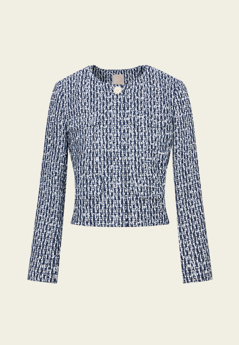 Mixed Tweed Cropped Jacket