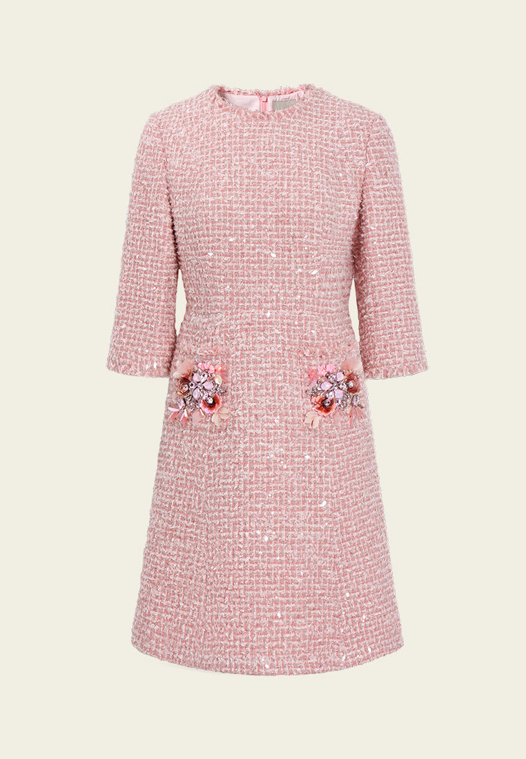 Fleur Pocket Tweed Dress