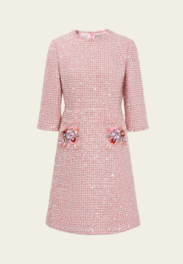 Fleur Pocket Tweed Dress