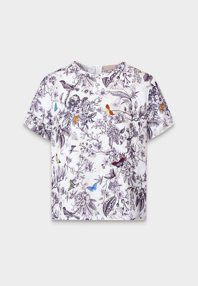 Bluejay Garden Print Top