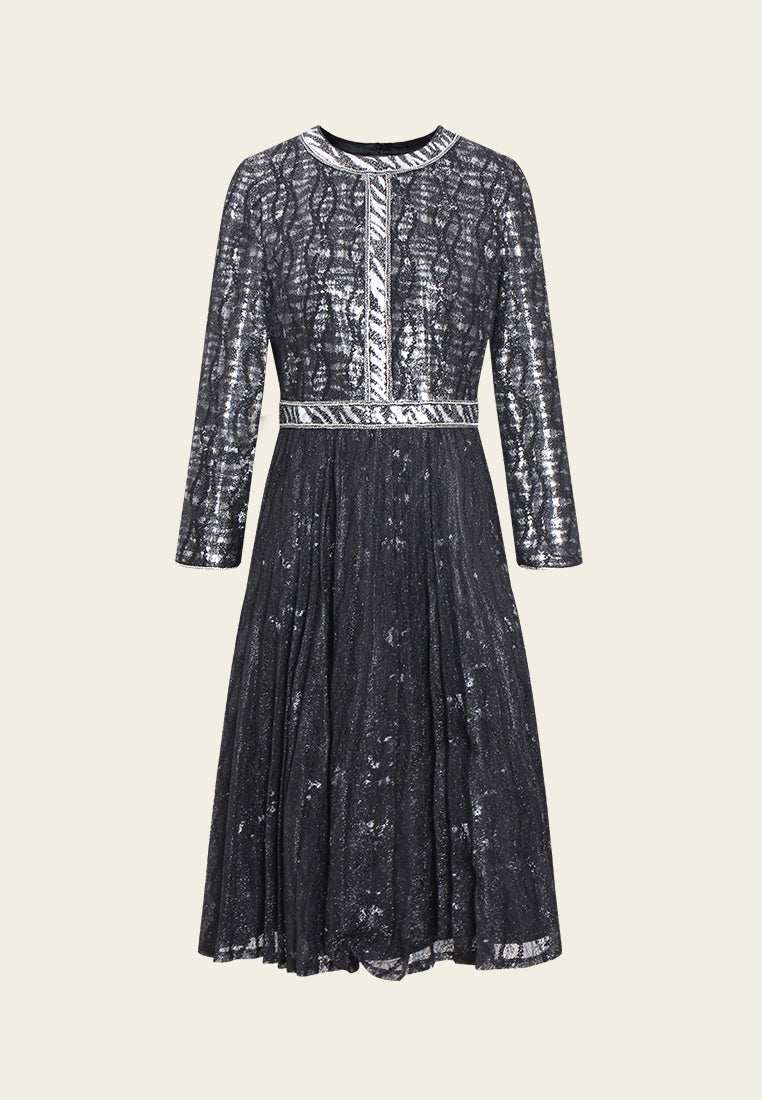 Noir Lumière Panel Midi Dress