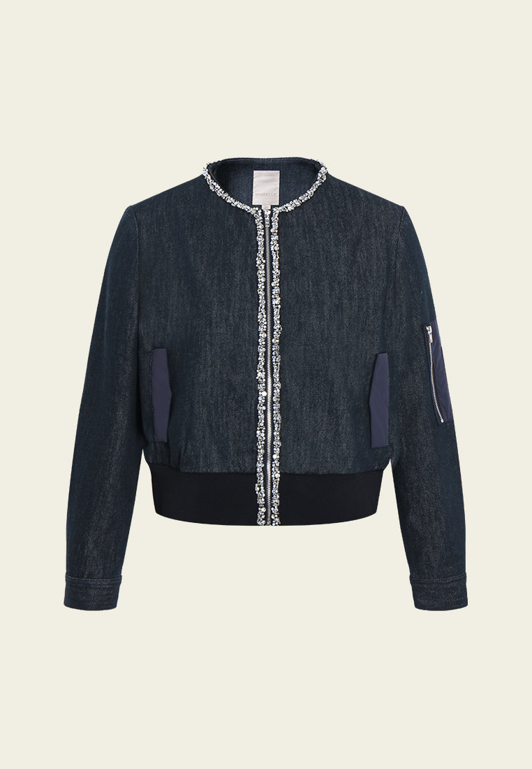 Denim Bijou Trim Jacket