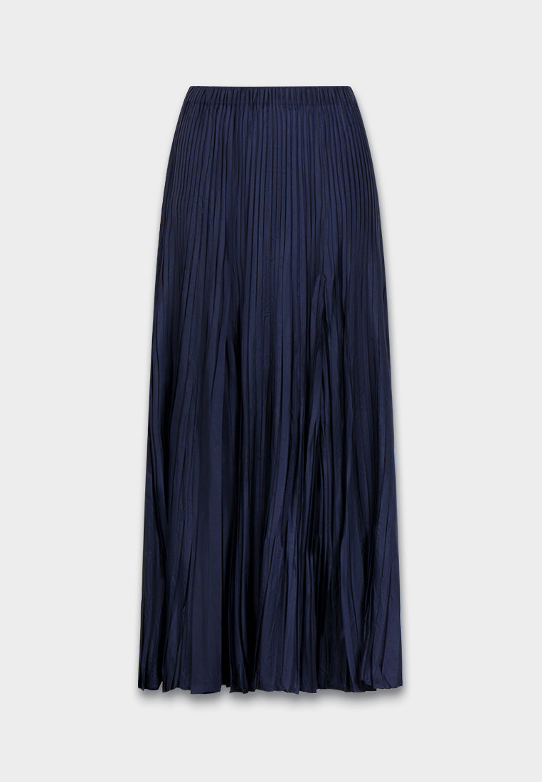 Midnight Blue Pleated Skirt