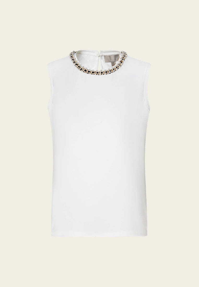 Embellished Chain-detail Sleeveless top