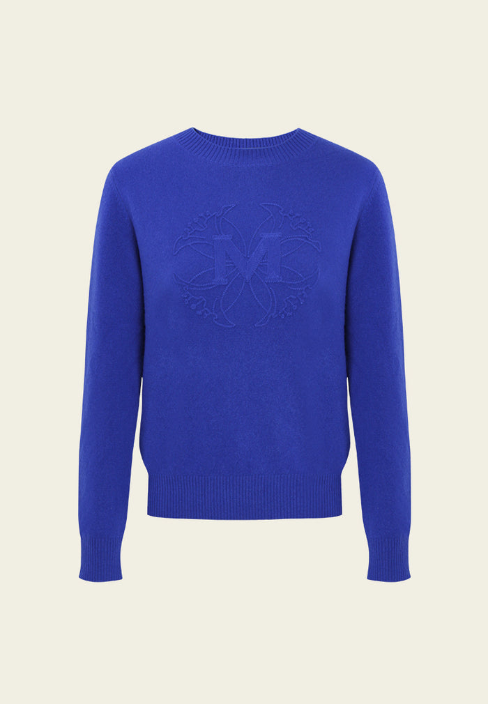 Emblem Embossed Knit Sweater