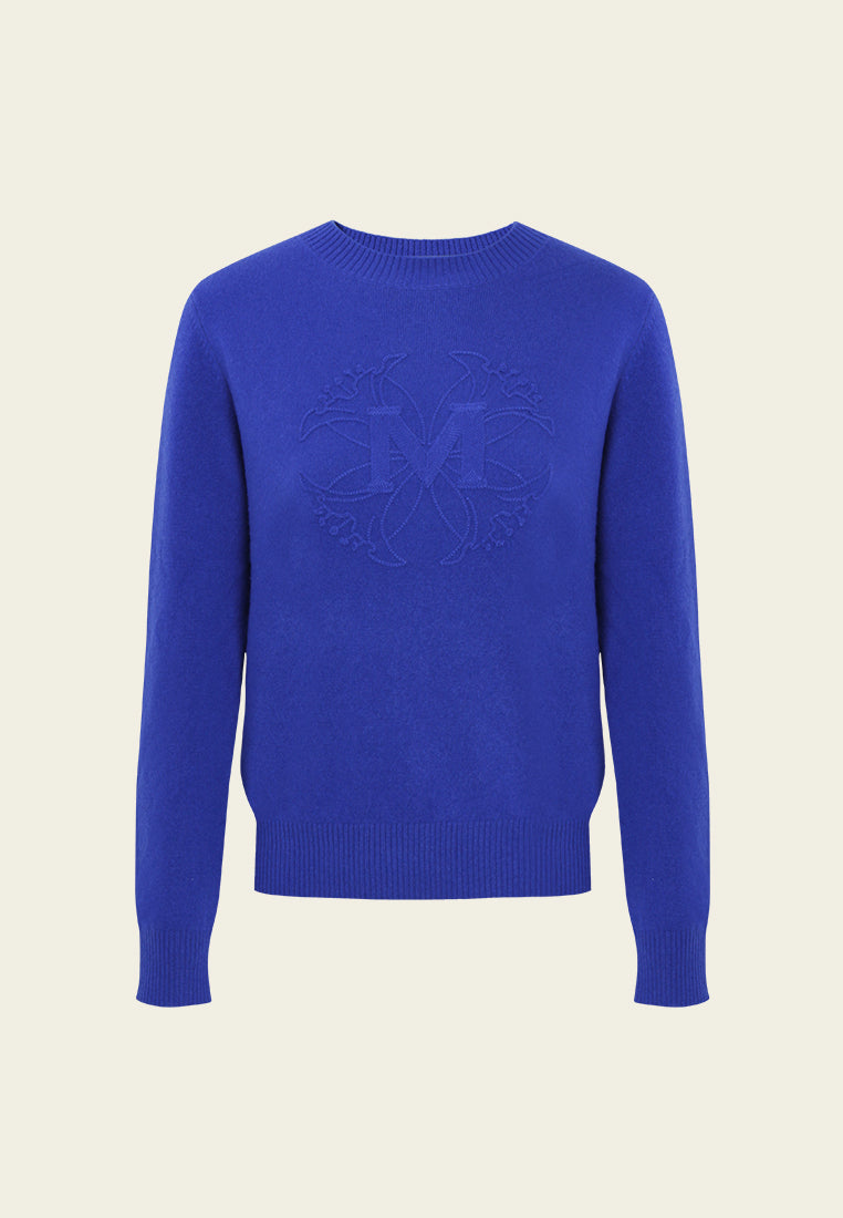 Emblem Embossed Knit Sweater