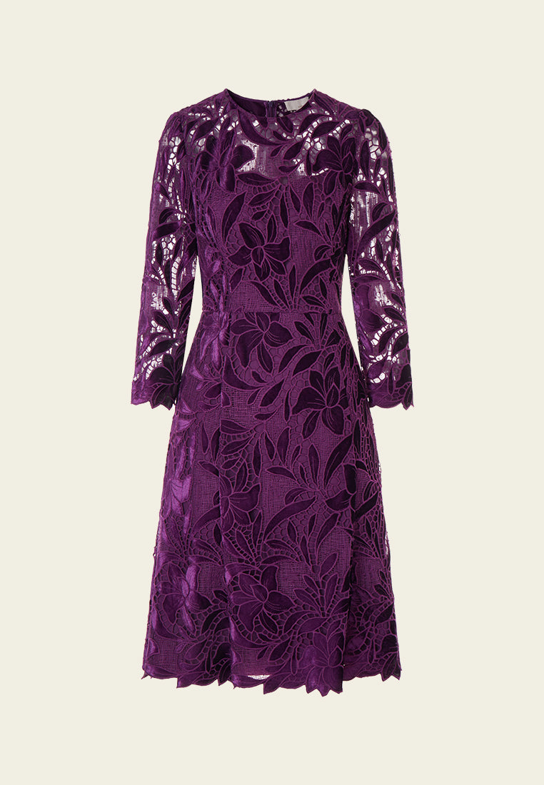 Cut-out Lace Midi Dress