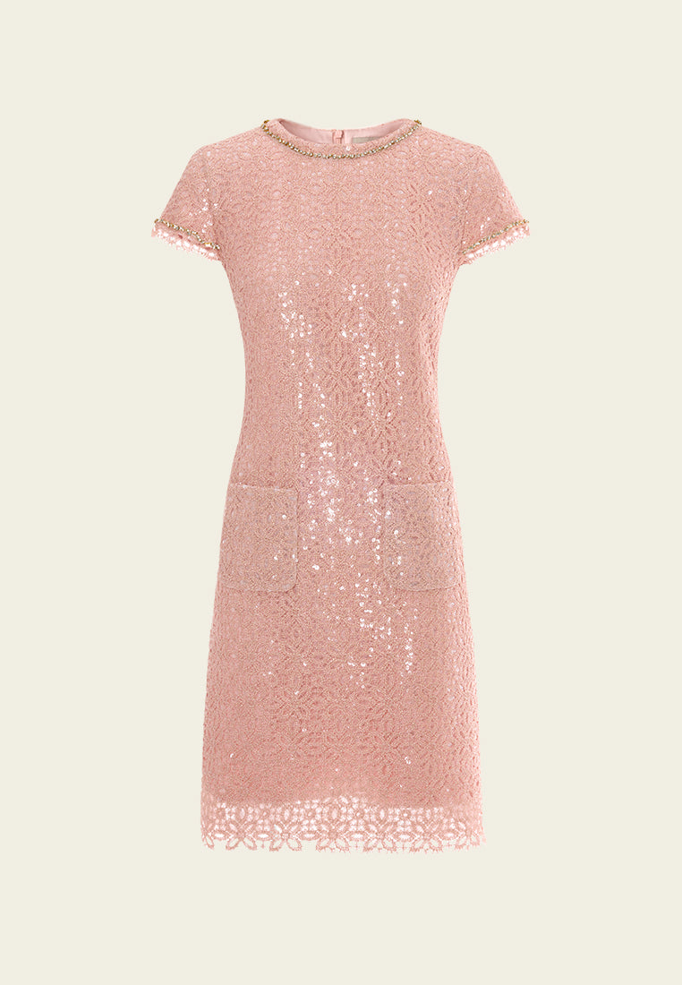 Lurex Crochet-lace Sequin Midi Dress