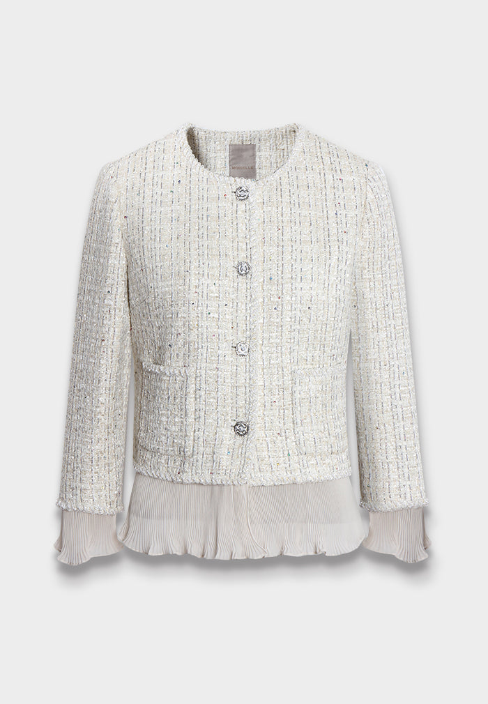 Crème Dentelle Chiffon Jacket