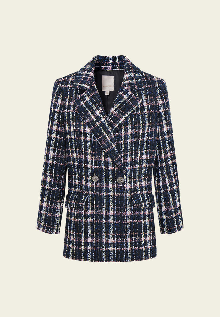 Élan Tweed Double-Breasted Blazer