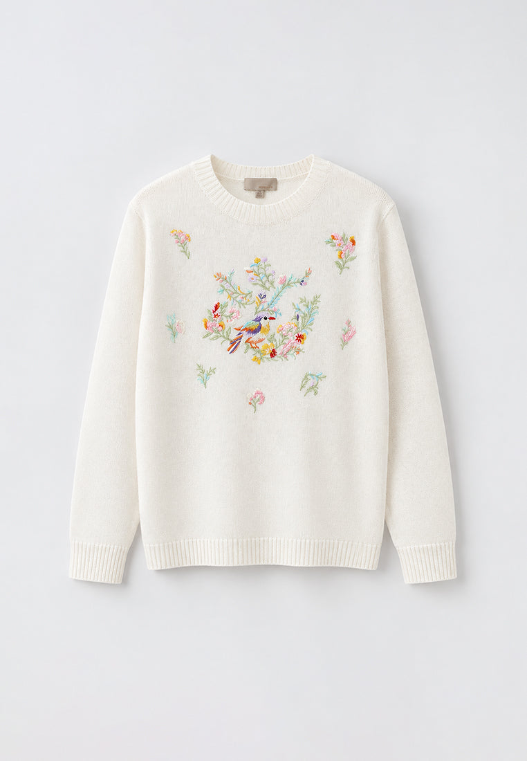 Jardin Enchanté Embroidered Cashmere Sweater