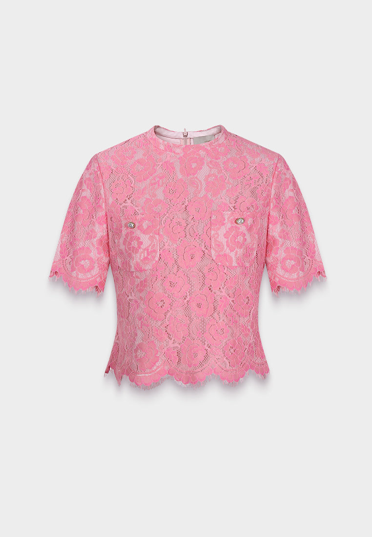 Blush Elegance Lace Blouse