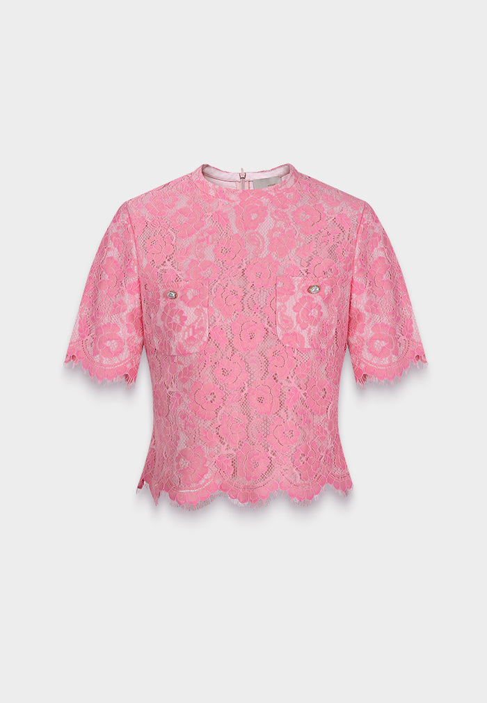 Blush Elegance Lace Blouse
