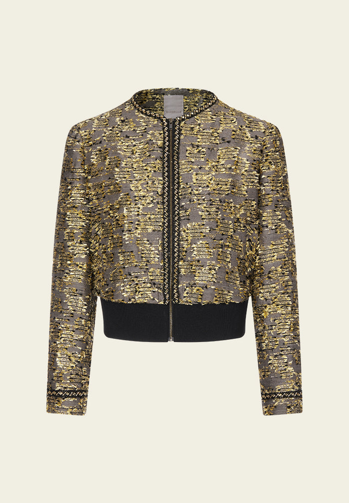 Sequin Brocade Zip Jacket