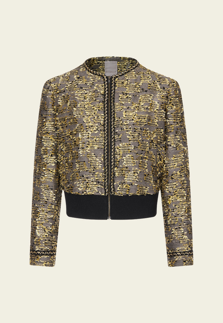 Sequin Brocade Zip Jacket